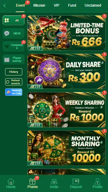 game promotions and rewards